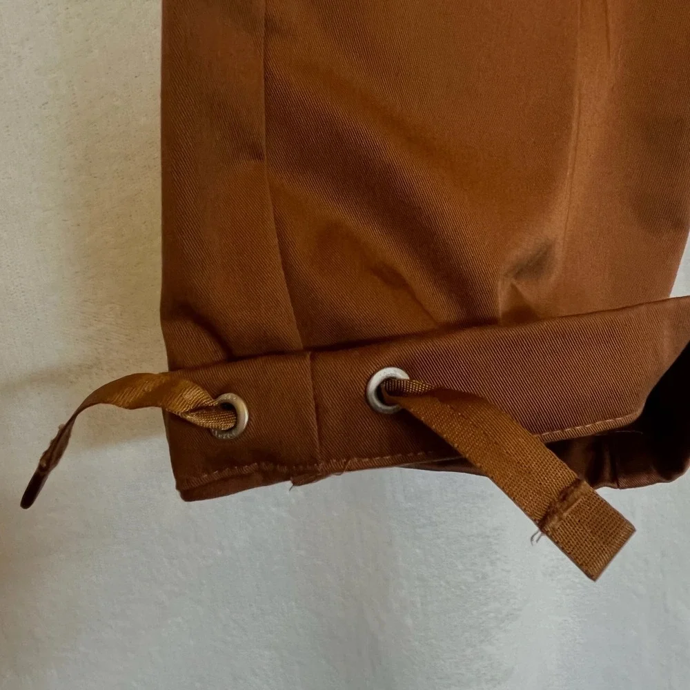 Jordan Men Cargo Pants Active Size S Rust Brown Cotton Blend Casual Logo Jumpman